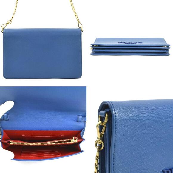 PRADA Blue Leather Shoulder Bag Shoulder Bags
